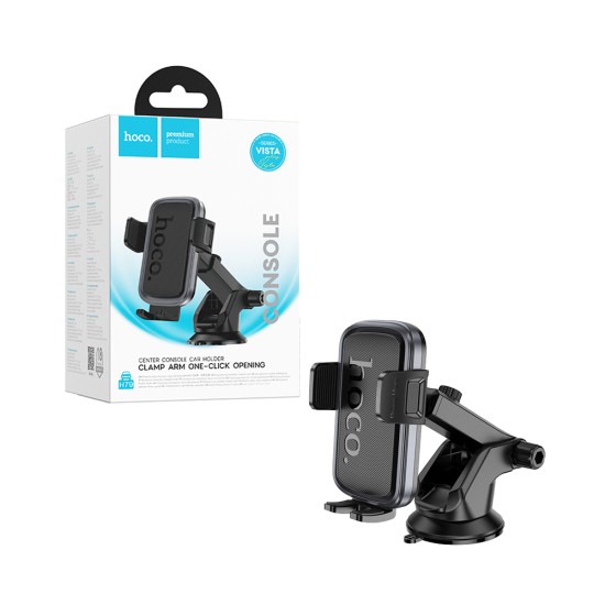 Hoco Center Console Car Phone Holder H79 Vista Push-Type for Dashboard Black Metal Gray
